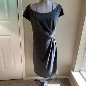 Soho Apparel | Gray Work Dress with side ruching